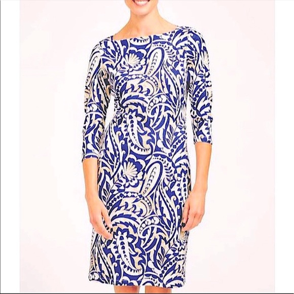 J. McLaughlin Dresses J Mclaughlin Dress Navy And Tan Paisley